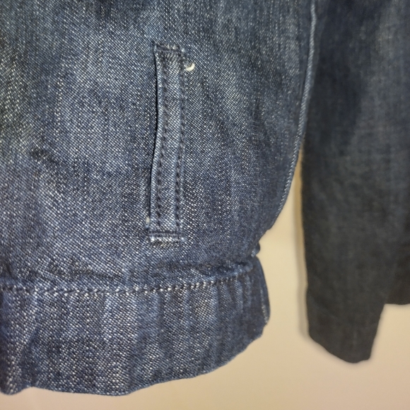 DOUBLE BREASTED DENIM PEA COAT JACKET SIZE XL - Picture 5 of 9